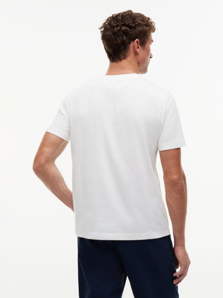 Άσπρο T-Shirt Με Κλασική Λαιμόκοψη Και Λογότυπο  Άνδρες