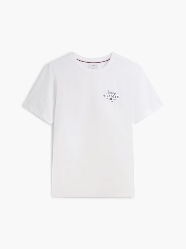 Άσπρο T-Shirt Με Κλασική Λαιμόκοψη Και Λογότυπο  Άνδρες