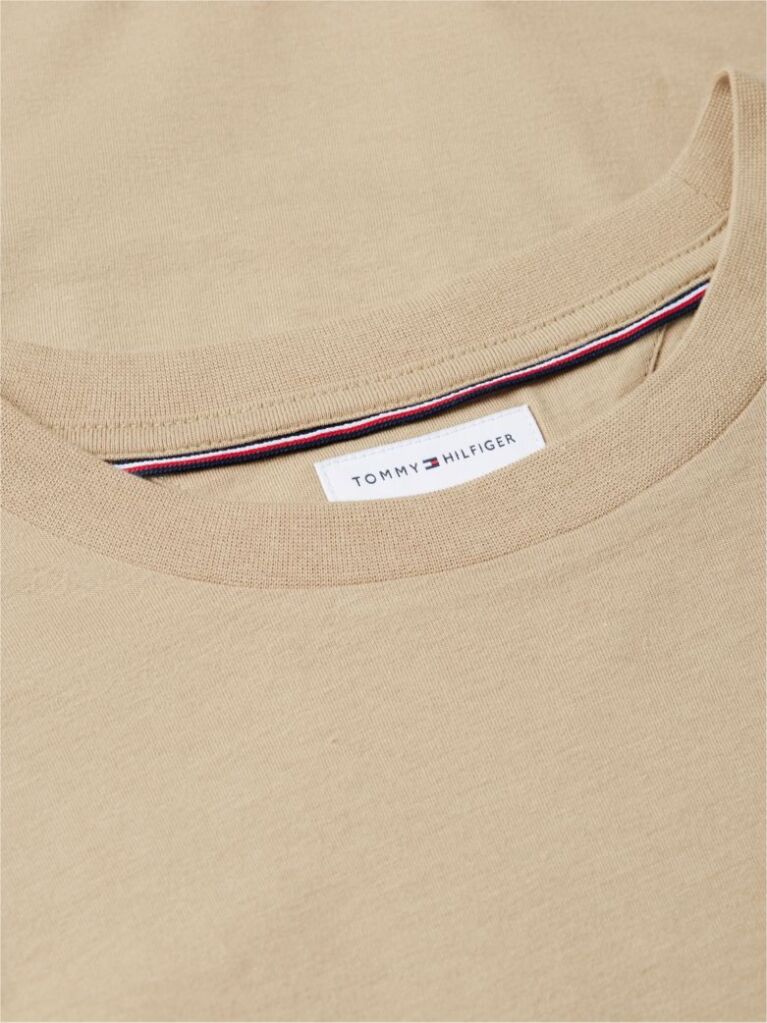Μπεζ T-Shirt Με Λογότυπο Και Κλασική Λαιμόκοψη  Άνδρες
