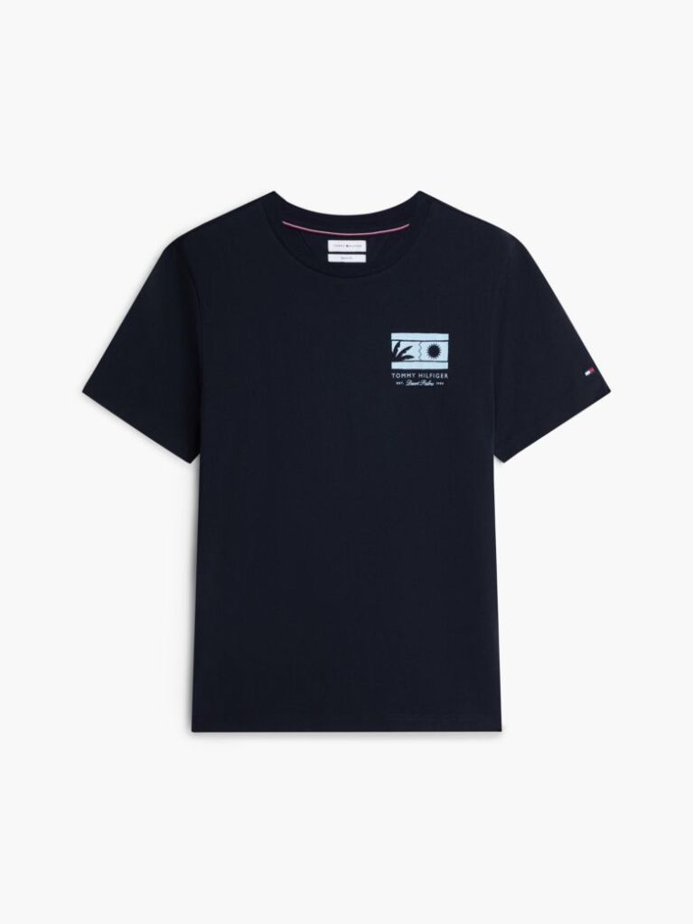 Μπλε T-Shirt Με Λογότυπο Και Κλασική Λαιμόκοψη  Άνδρες