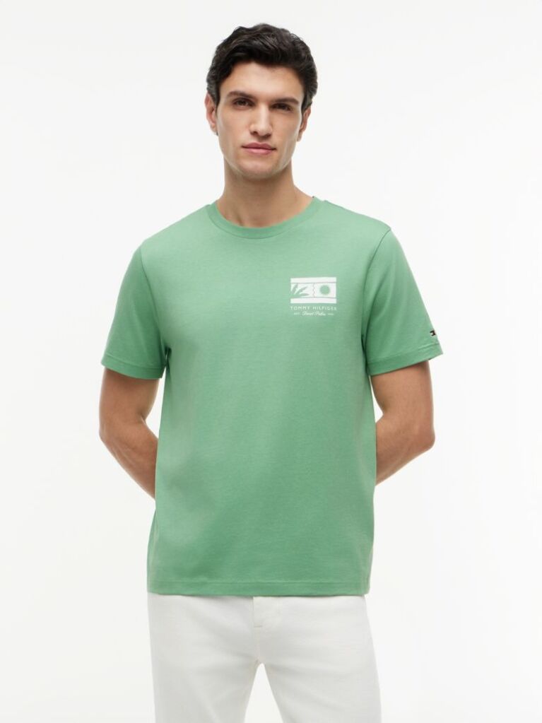 Πράσινο T-Shirt Με Λογότυπο Και Κλασική Λαιμόκοψη  Άνδρες