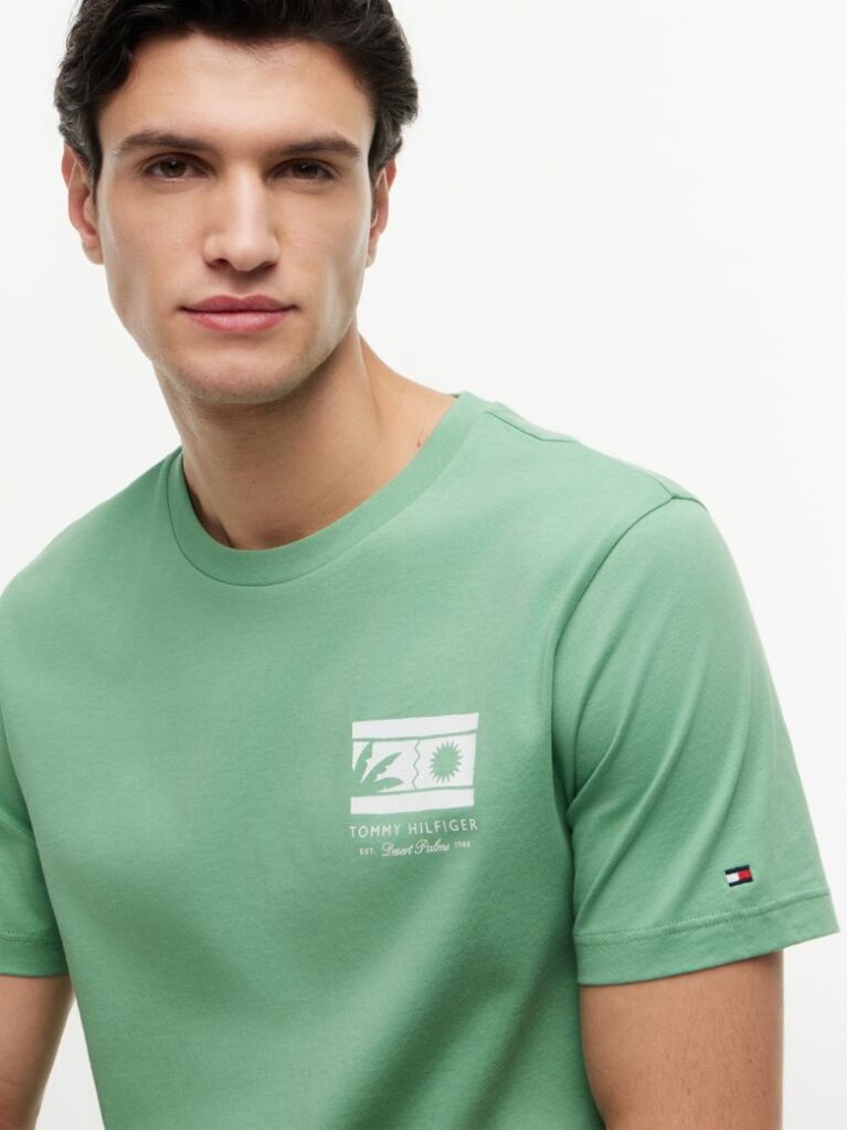 Πράσινο T-Shirt Με Λογότυπο Και Κλασική Λαιμόκοψη  Άνδρες