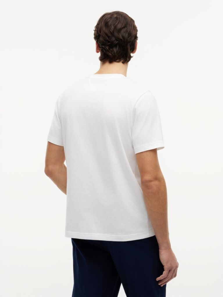 Άσπρο T-Shirt Με Λογότυπο Και Κλασική Λαιμόκοψη  Άνδρες