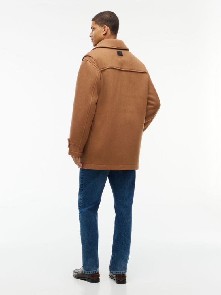 Brown Pure Wool Relaxed Duffel Coat  Men