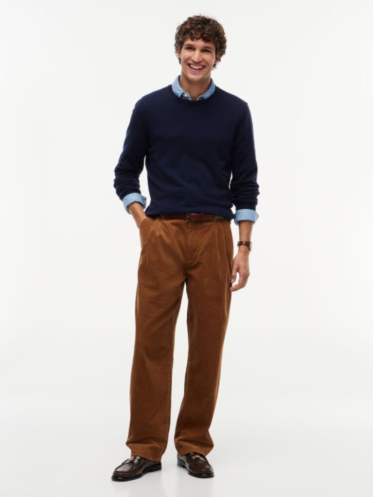 Brown River Relaxed Straight Corduroy Chinos  Men