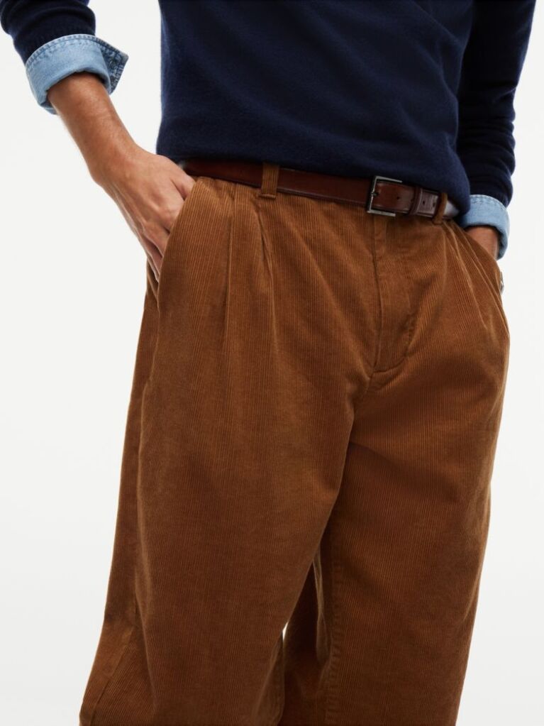 Brown River Relaxed Straight Corduroy Chinos  Men