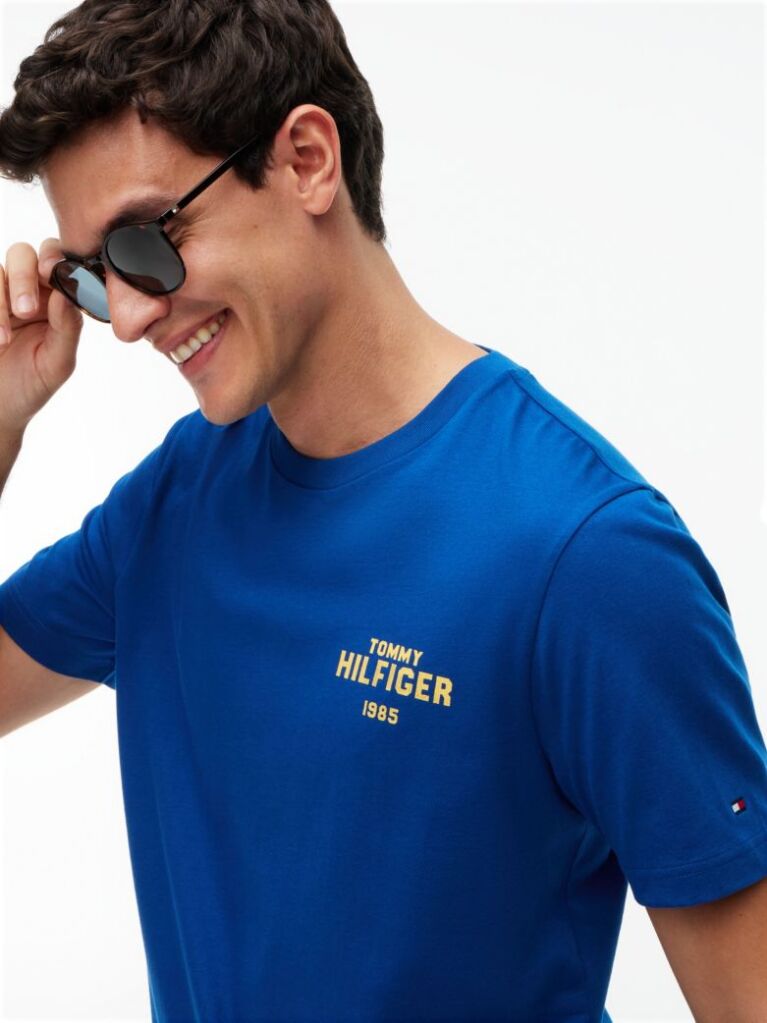 Μπλε 1985 Βαμβακερό T-Shirt  Άνδρες