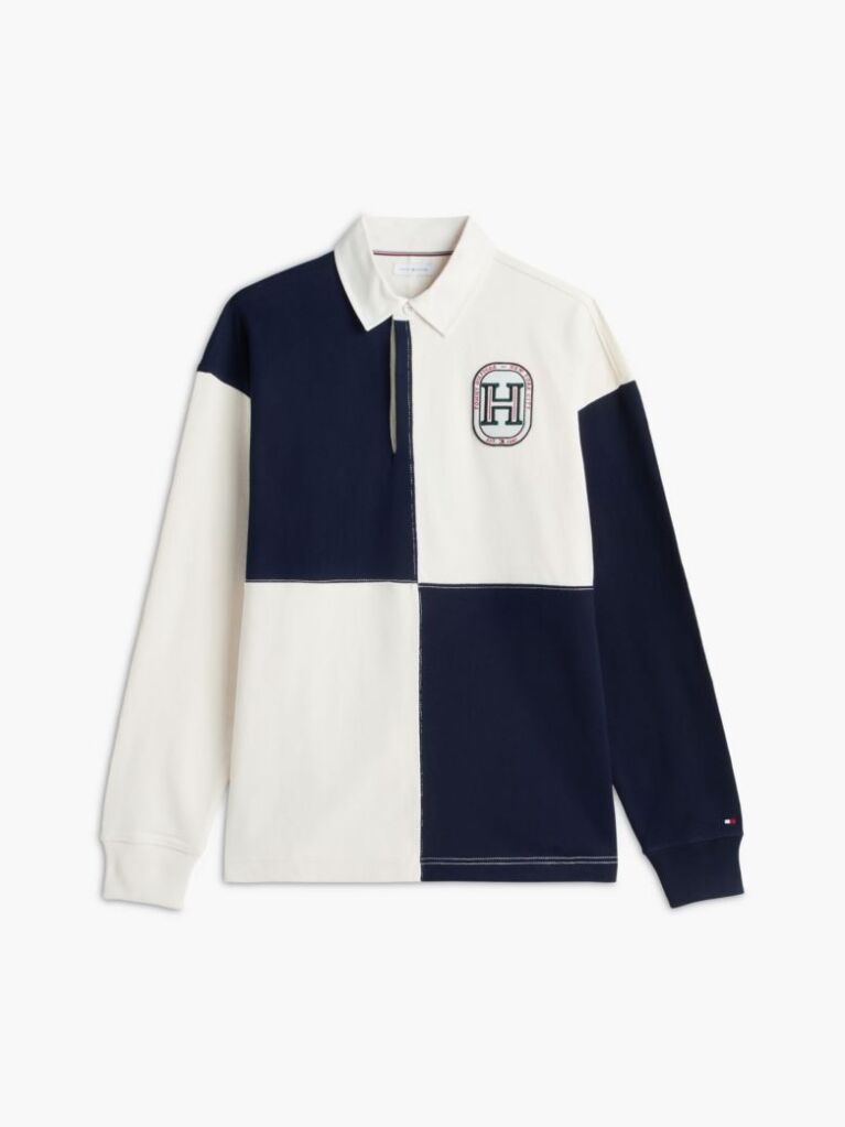 Multi Varsity Colour-Blocked Relaxed Rugby Shirt  Men