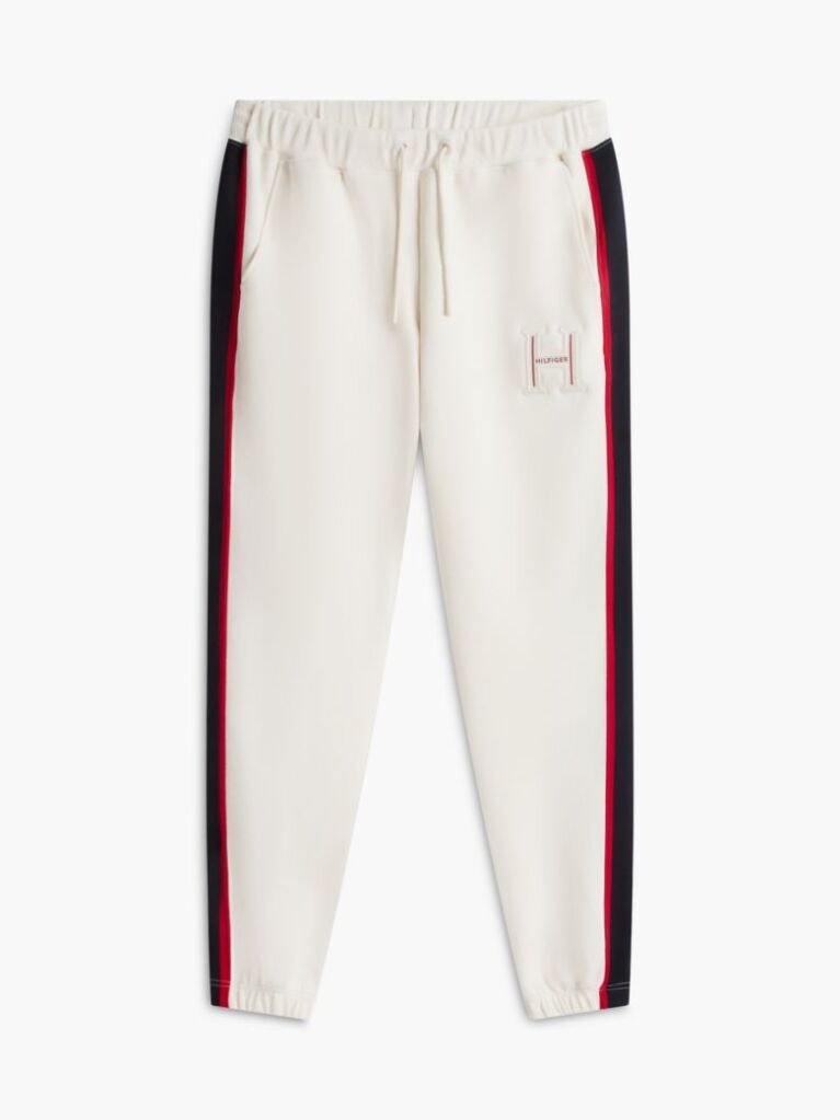 Beige Logo Stripe Pique Cuffed Joggers  Men