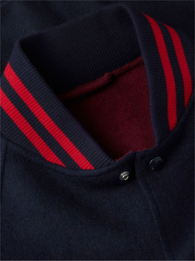 Blue Crest Wool Blend Varsity Jacket  Men