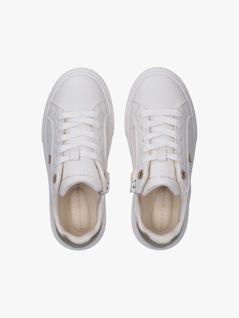 Άσπρο Δετά Sneakers Με Μεταλιζέ Λεπτομέρεια  Κορίτσια