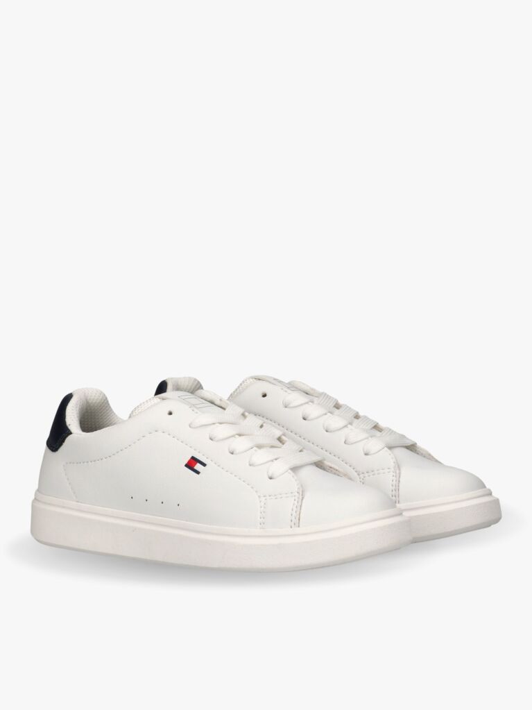 Άσπρο Δετά Sneakers Με Κεντητό Σημαιάκι  Παιδί Unisex