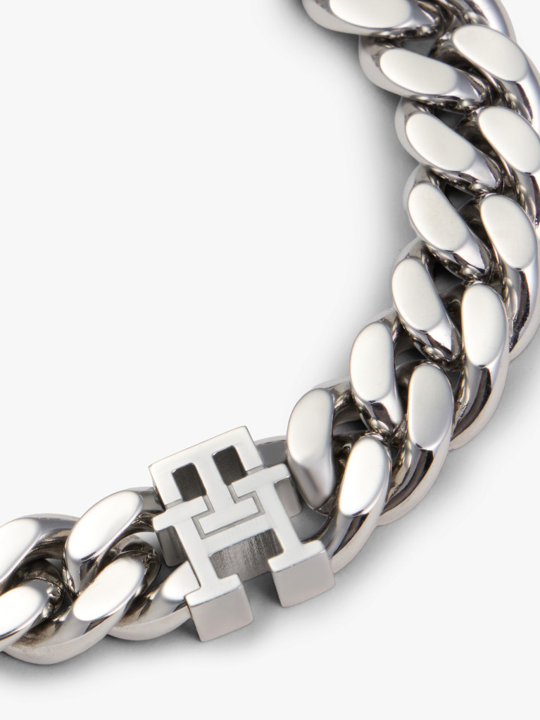 Silver Stainless Steel Chain-Link Bracelet  Men