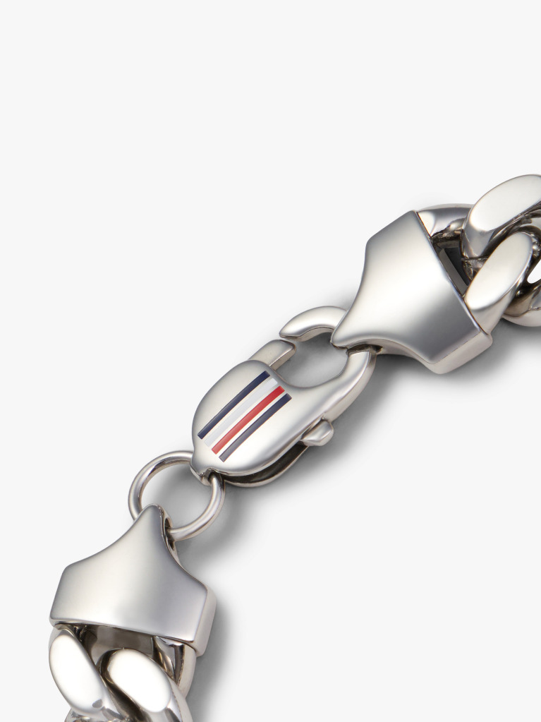 Silver Stainless Steel Chain-Link Bracelet  Men