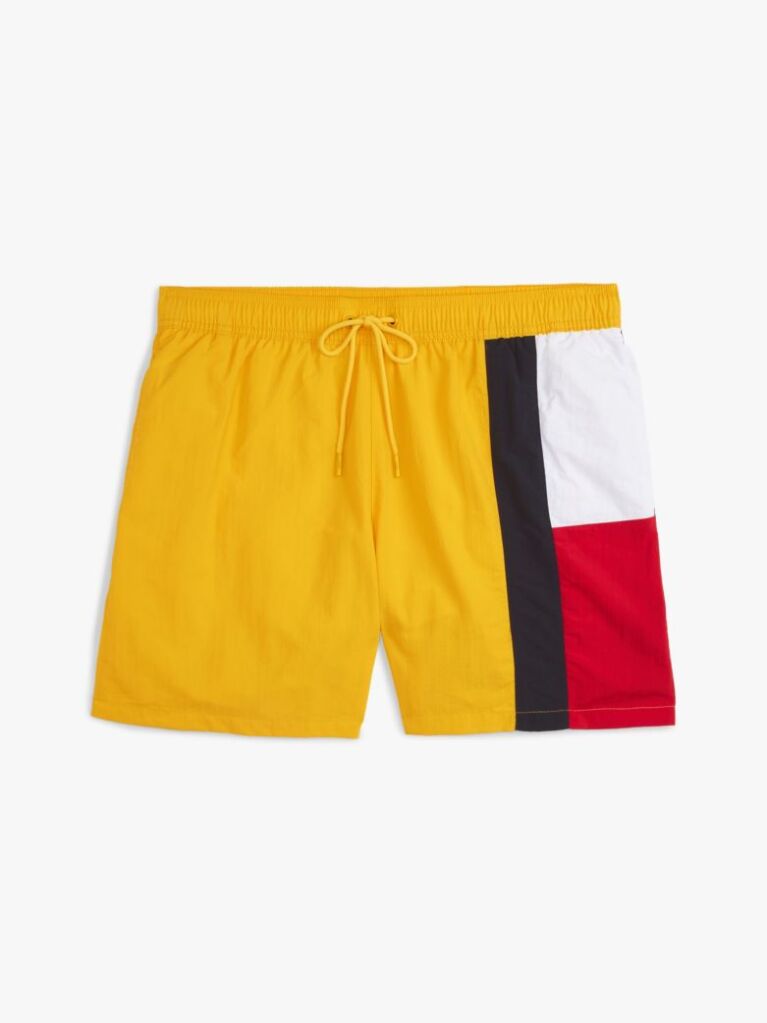 Κίτρινο Μαγιό Μεσαίου Μήκους Με Σημαία Hilfiger Σε Στενή Γραμμή  Άνδρες