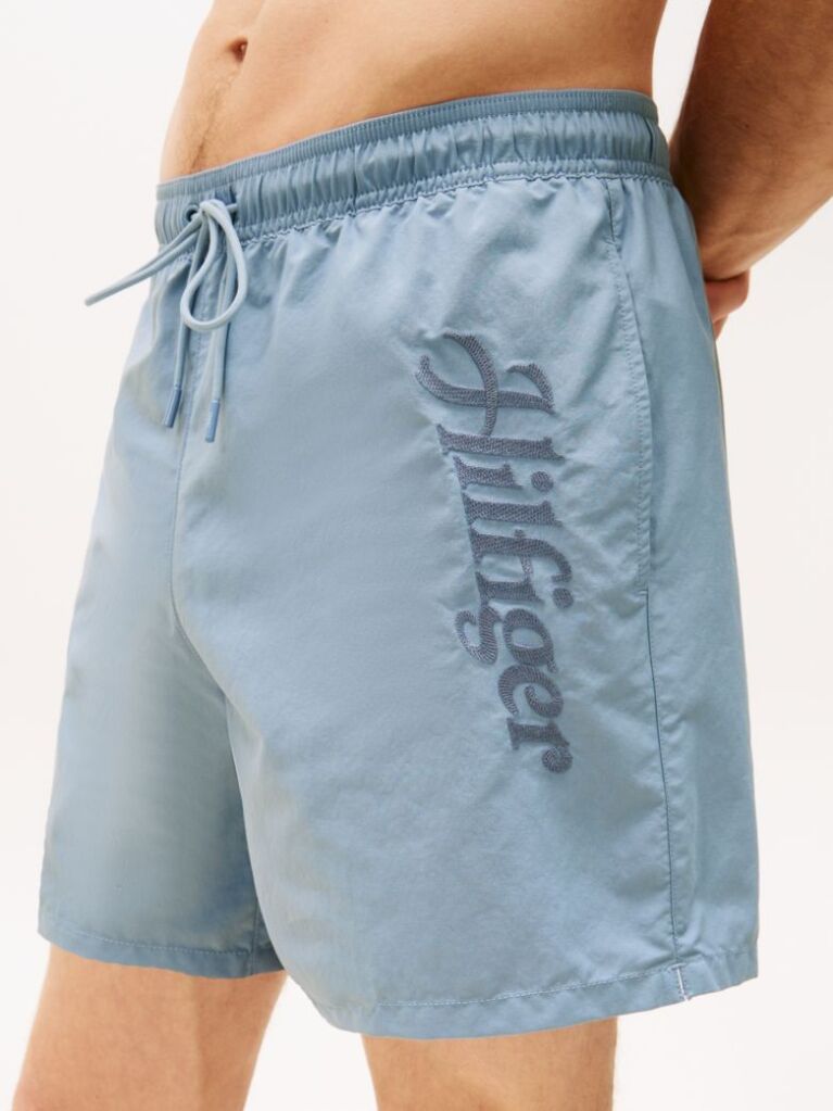 Μπλε Μαγιό Μεσαίου Μήκους Με Signature Λογότυπο  Άνδρες
