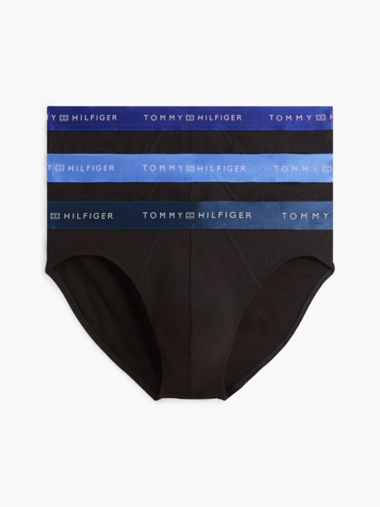 Blue 3-Pack Signature Logo Metallic Waistband Briefs  Men