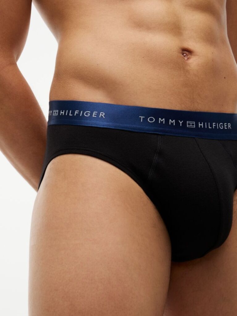 Blue 3-Pack Signature Logo Metallic Waistband Briefs  Men