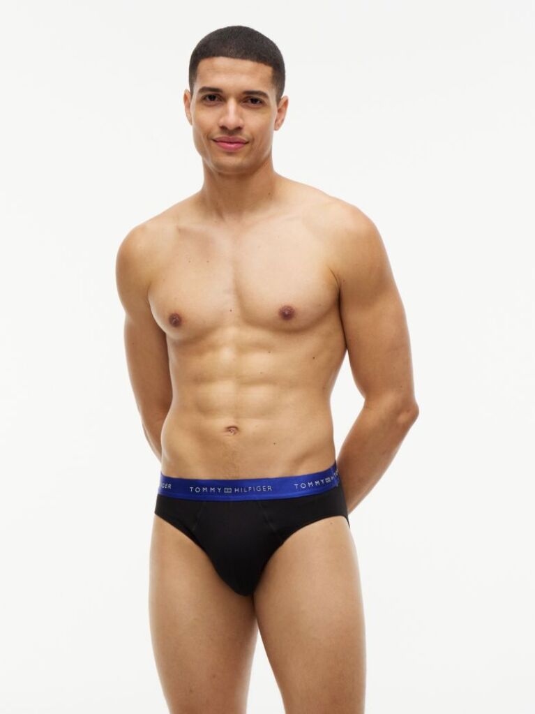 Blue 3-Pack Signature Logo Metallic Waistband Briefs  Men