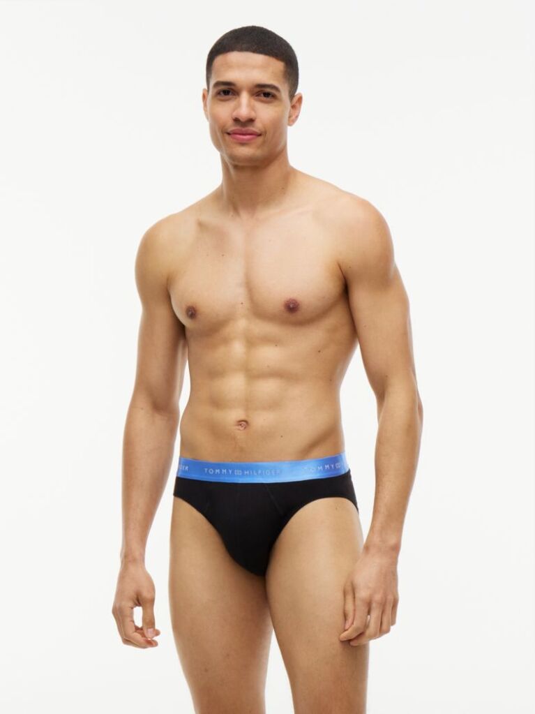 Blue 3-Pack Signature Logo Metallic Waistband Briefs  Men