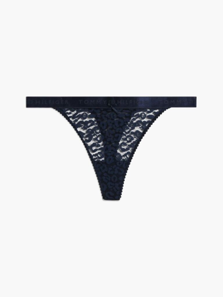 Blue Leopard Lace Thong  Women