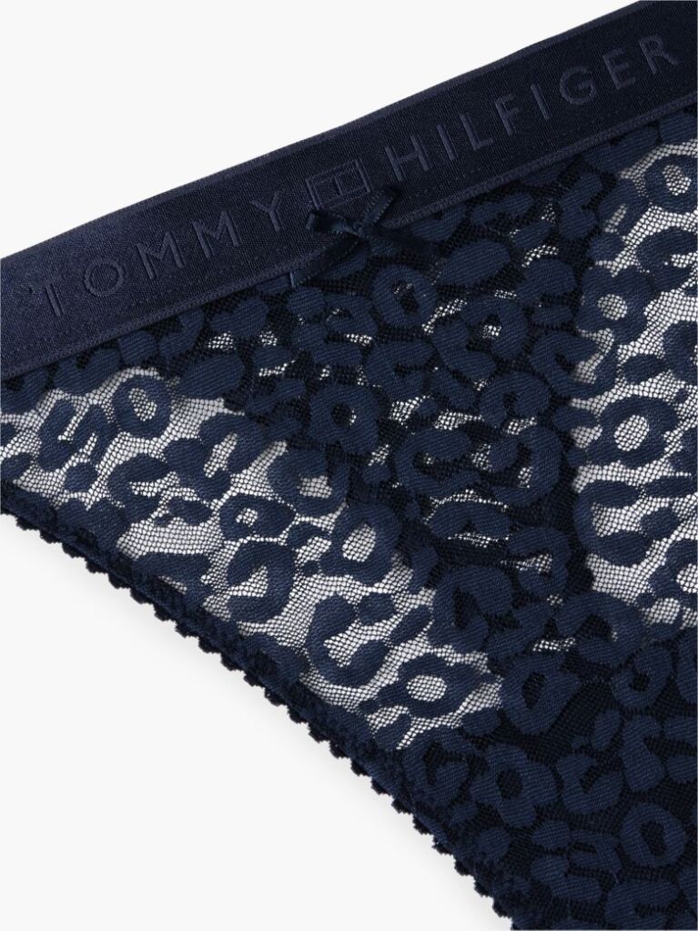 Blue Leopard Lace Thong  Women