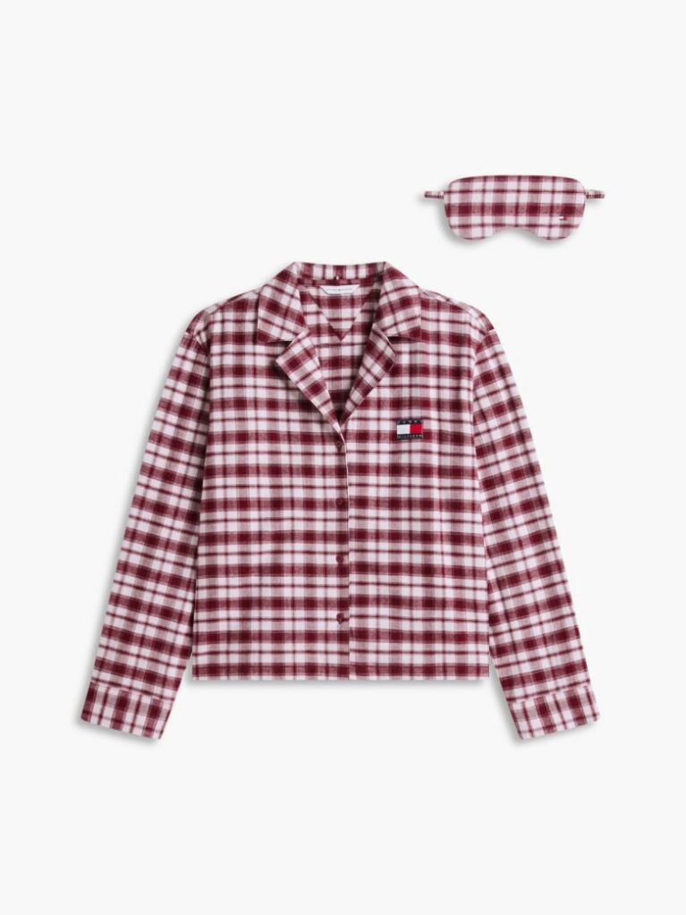 Multi Heritage Flannel Pyjama Set And Eye Mask Gift Box  Women