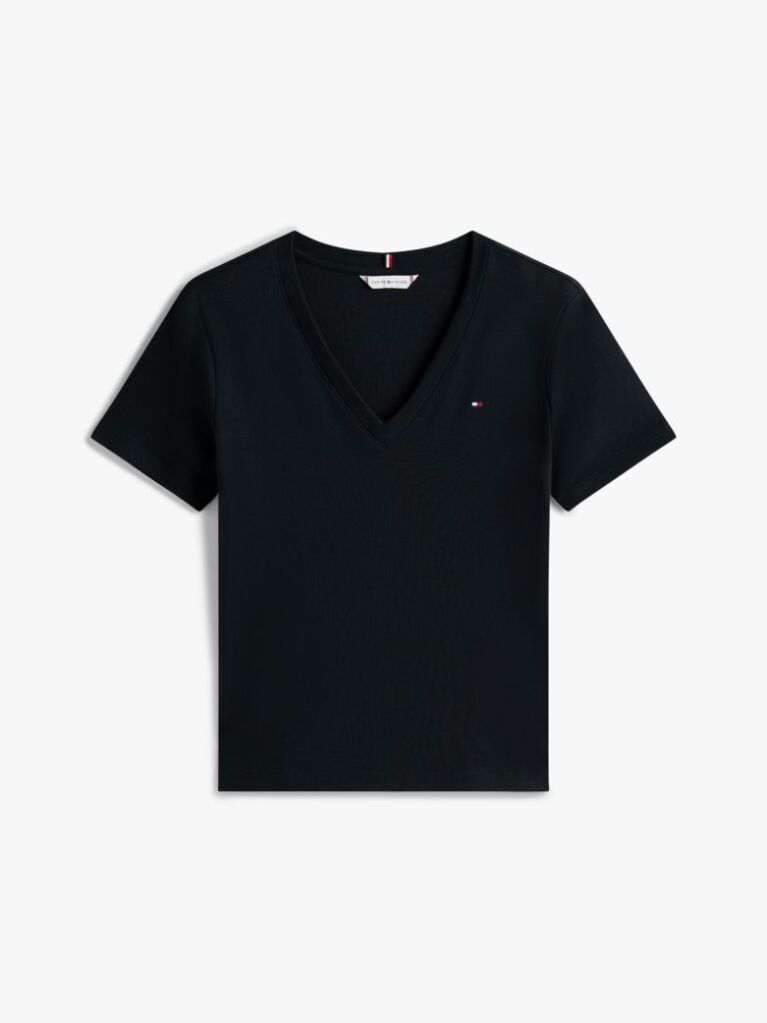 Μπλε T-Shirt Με Λαιμόκοψη V Και Slim Γραμμή  Γυναίκες