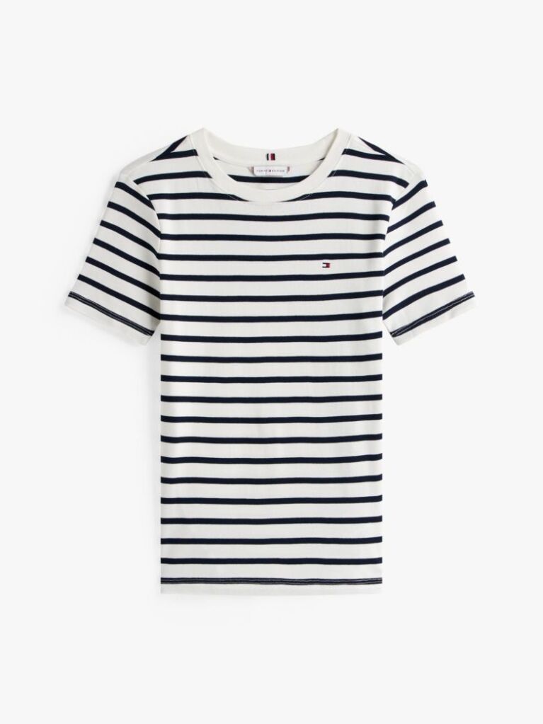 Multi Ριμπ T-Shirt Σε Slim Γραμμή Με Κεντητό Σημαιάκι  Γυναίκες