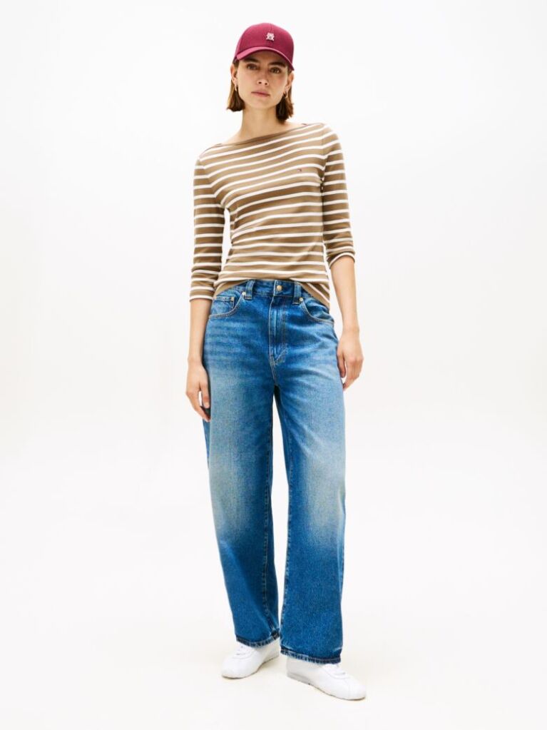 Multi T-Shirt Σε Slim Γραμμή Με Boat Λαιμόκοψη  Γυναίκες
