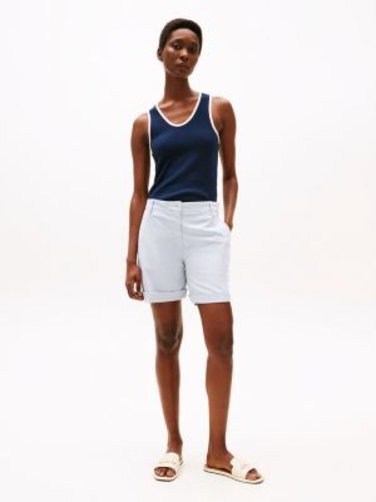 Blue Relaxed Chino Bermuda Shorts  Women