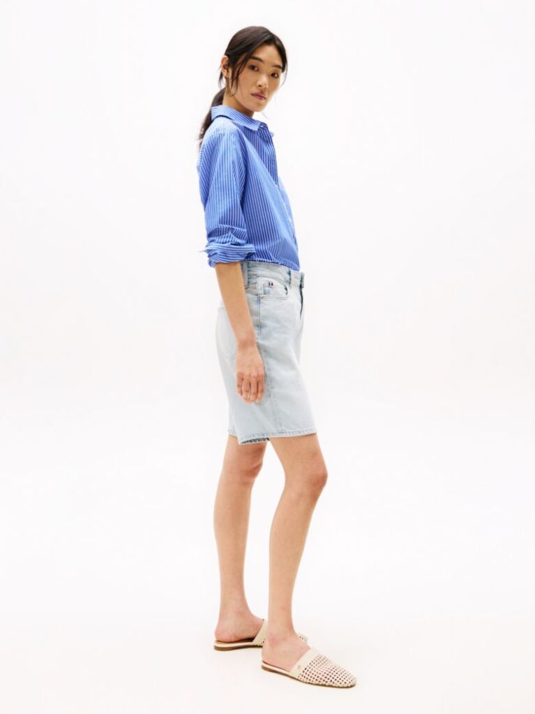Blue Relaxed Denim Bermuda Shorts  Women