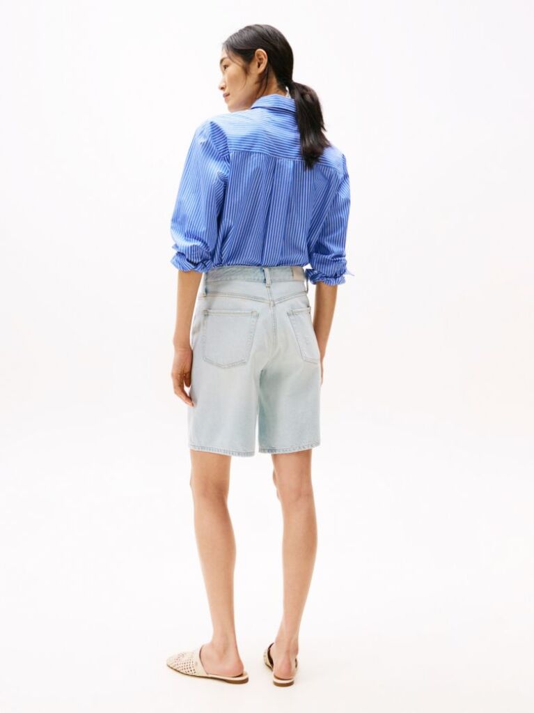 Blue Relaxed Denim Bermuda Shorts  Women