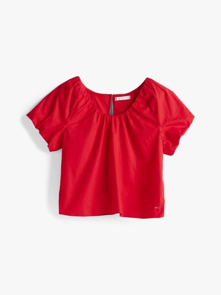 Red Regular Fit Short Sleeve Blouse  Women