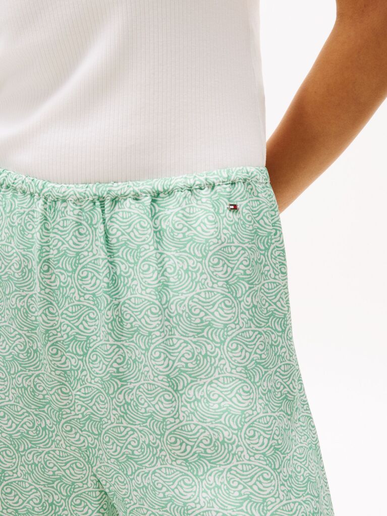 Green Sateen Loose Trousers  Women