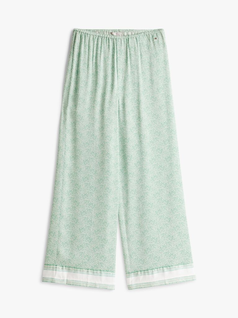Green Sateen Loose Trousers  Women