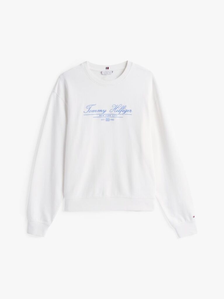 White Logo Crew Neck Sweatshirt  Women