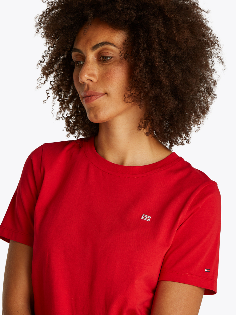 Κόκκινο T-Shirt Με Σημαιάκι Σε Αντίθεση  Γυναίκες