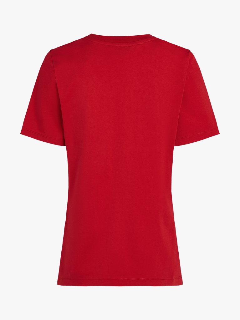 Κόκκινο T-Shirt Με Σημαιάκι Σε Αντίθεση  Γυναίκες