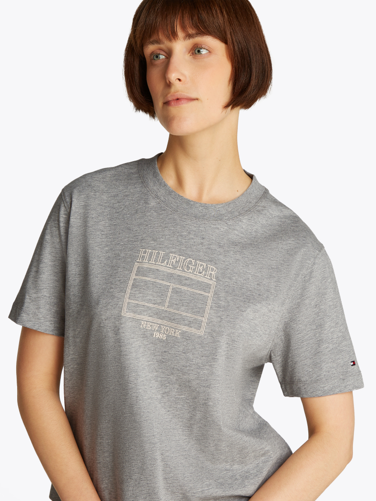 Γκρι T-Shirt Με Λογότυπο  Γυναίκες