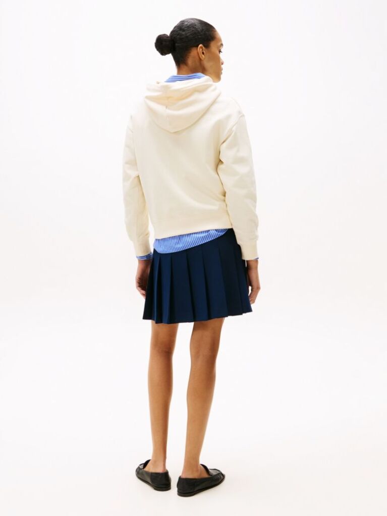 Beige Logo Embroidery Hoody  Women