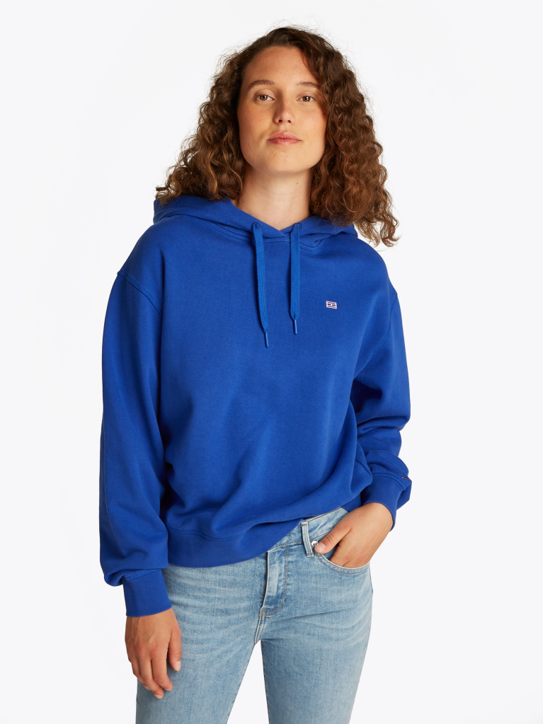 Μπλε Hoody Με Κεντητό Σημαιάκι Σε Αντίθεση  Γυναίκες
