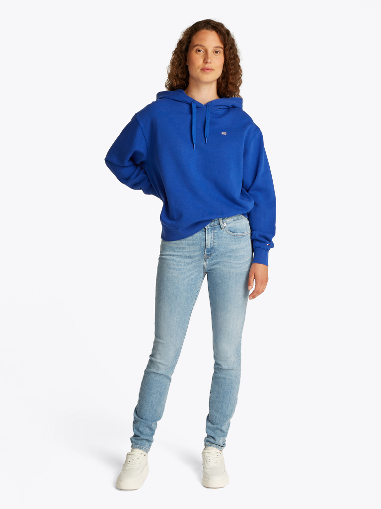 Μπλε Hoody Με Κεντητό Σημαιάκι Σε Αντίθεση  Γυναίκες