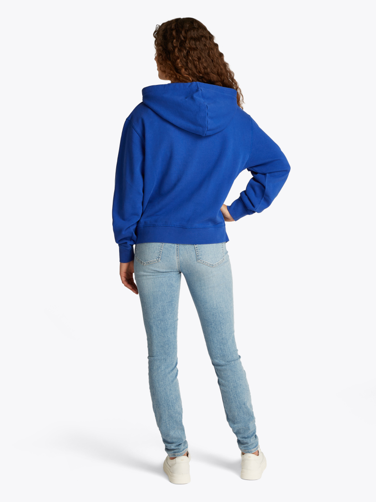 Μπλε Hoody Με Κεντητό Σημαιάκι Σε Αντίθεση  Γυναίκες