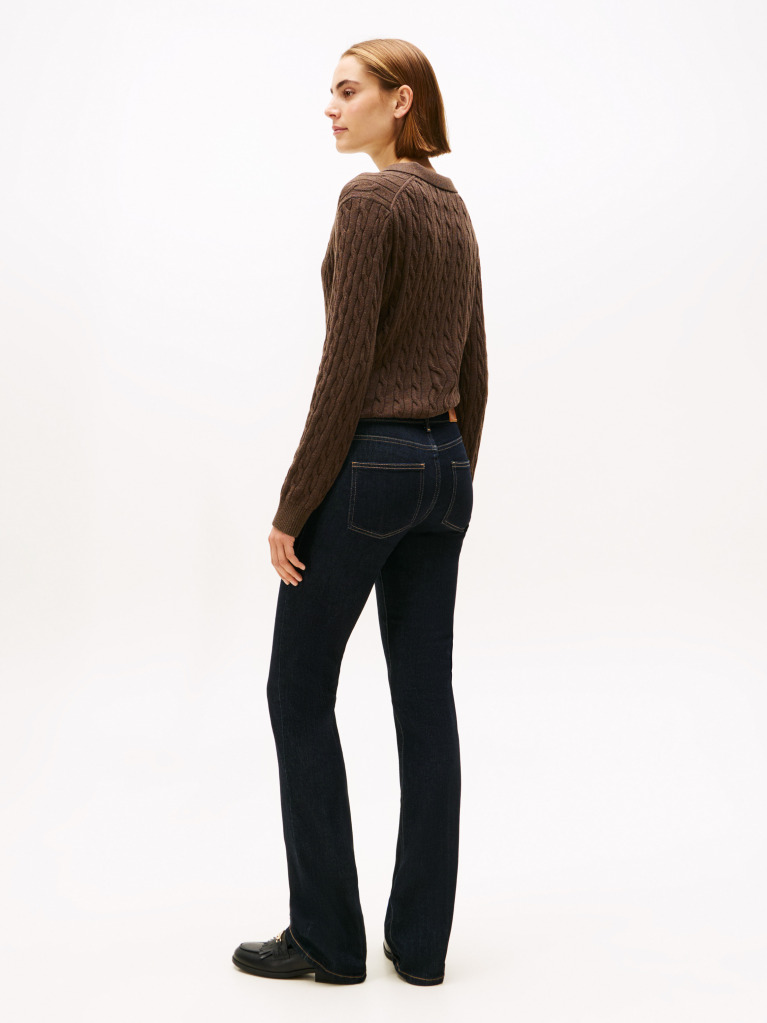 Blue Mid Rise Bootcut Jeans  Women