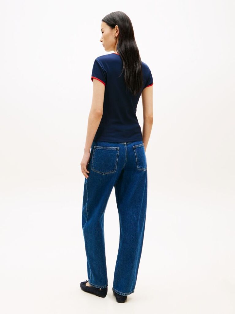 Μπλε Slim T-Shirt Με Λογότυπο  Γυναίκες