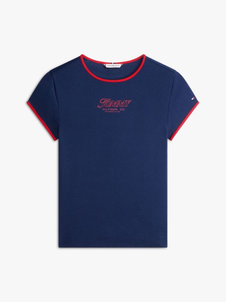 Μπλε Slim T-Shirt Με Λογότυπο  Γυναίκες