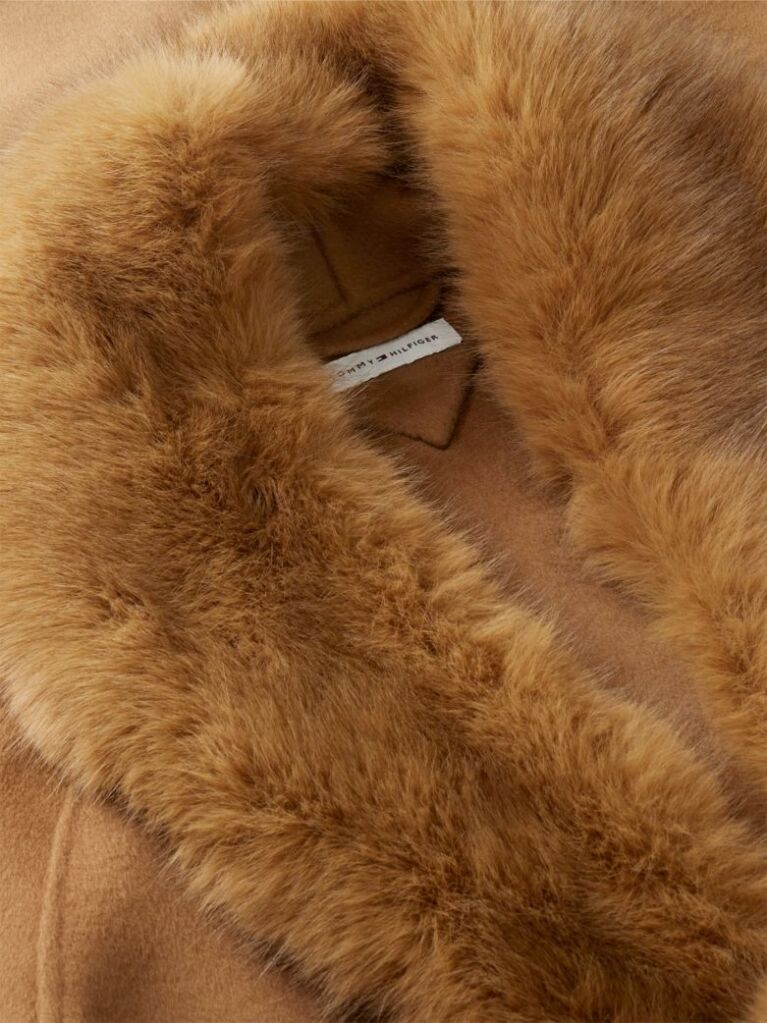 Brown Shawl Collar Wool Blend Relaxed Coat  Women