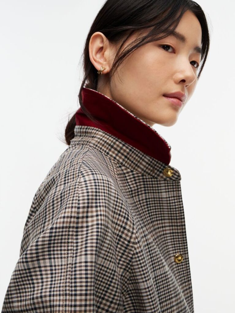 Multi Check Belted Mac Coat  Women
