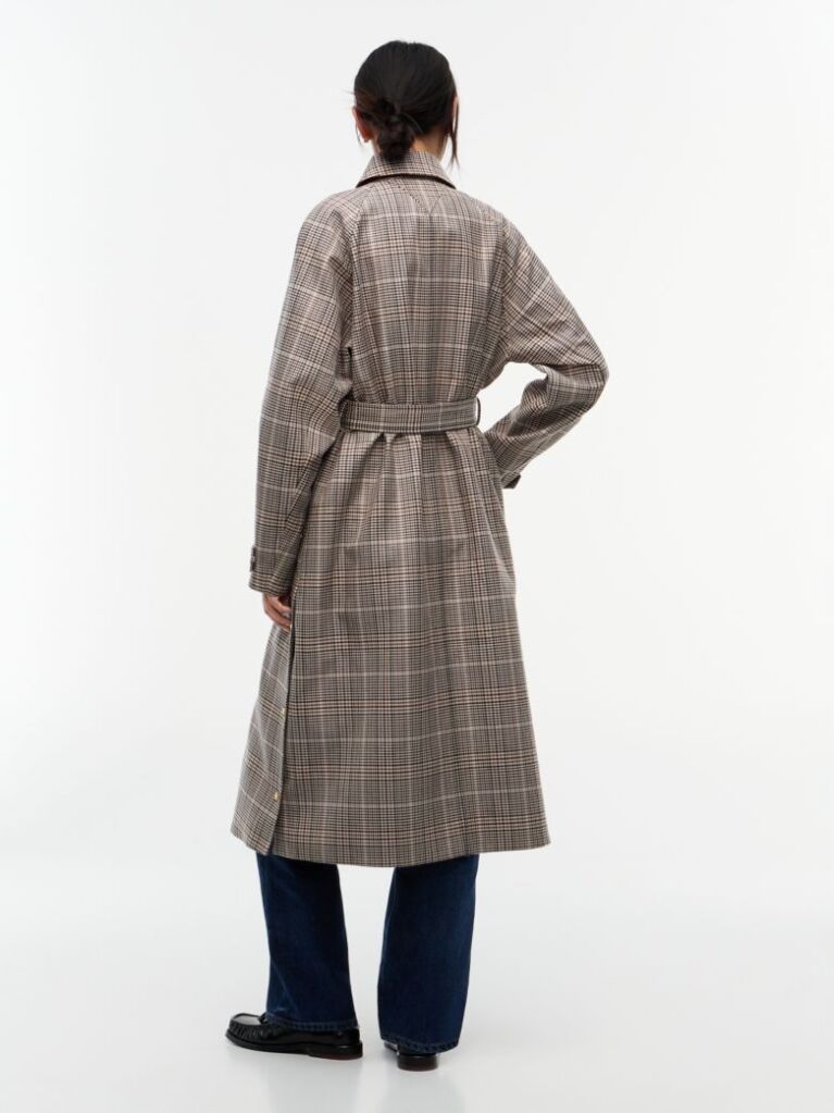 Multi Check Belted Mac Coat  Women